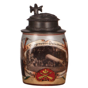 Regimental stein, .5L, K.B. Telegraphen - Detachment, Funken Abtlg., München.
