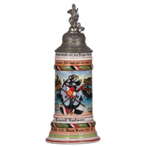 Regimental stein, .5L, 1. Comp. Pion. Batl. Nr. 21, Mainz - Kastel.