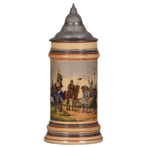 Pottery stein, .5L, Es trinkt der Mensch es Säuft das Pferd Bei der Kavallrie ist's umgkehrt.