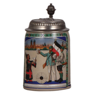 Stoneware stein, .5L, Bavarian shooting festival in München.