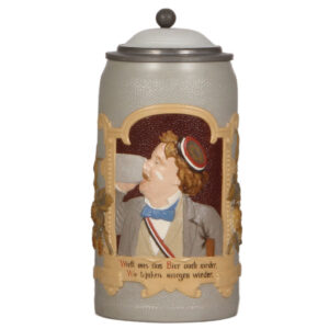 Mettlach stein, 1.0L, 1756, by C. Warth.