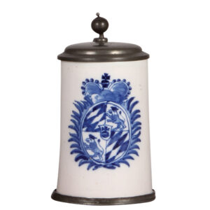 Faience stein, 7.0" ht., mid 1700s, Künersberger Walzenkrug.