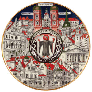 Mettlach plaque, 2739, etched, Munich Child, mint.