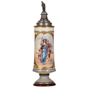 Porcelain pokal, 18.0" ht., hand-painted, Bavaria.