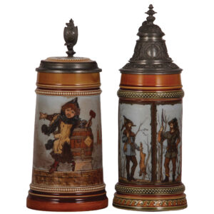 Mettlach steins, two, .5L, 2767, with, ,5L, 1695.
