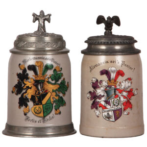 Student steins, two, stoneware, .5L.