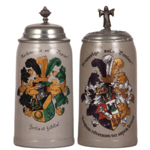 Student steins, two, stoneware, 1.0L.
