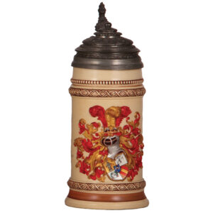 Student stein, .5L, Mettlach, student society, 1885.