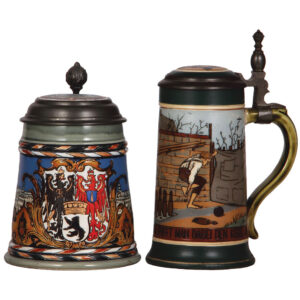Mettlach steins, two, .5L, 2024, & 2957.