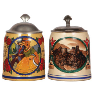 Mettlach steins, two, .5L, 1526.