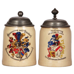 Student steins, two, Mettlach, .5L, 1526.