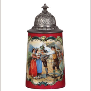 Porcelain stein, .5L, transfer, marked Victoria, Carlsbad Austria.