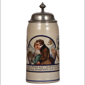 Franz Ringer stein, stoneware, 1.0L, man & woman.