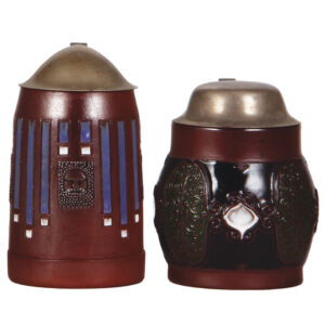 Terra cotta steins, two, .5L, Terra Sigillata, by Dümler & Breiden.