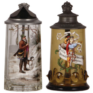Hunter & dog with Landsknecht steins.