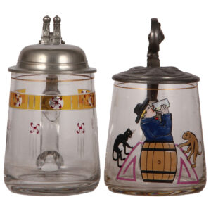 Art Nouveau & Art Deco glass steins.