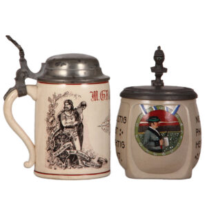 Pottery & stoneware steins.