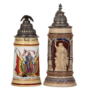 Regimental & Germania steins.