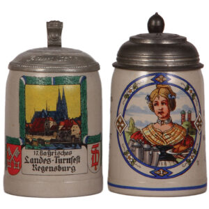 Turnfest & barmaid steins.