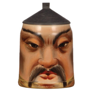 Character stein, .5L, Chinese Man, custom pewter lid.