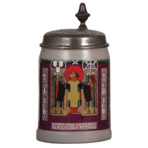 Stoneware stein, .5L, by Franz Ringer, Kunst und Gewerke.