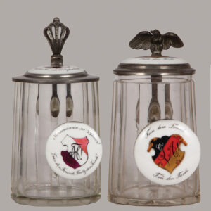 Student steins, two, glass, 5L, Markomannia sei's Panier! .........