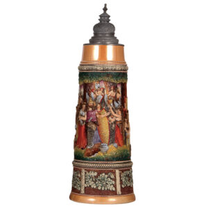 Pottery stein, 7.5L, by Diesinger, Early Germans.