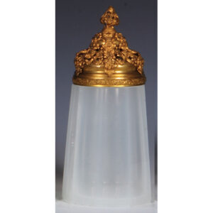 Glass stein, .5L, white opaline, late 1800s, gilded lid.