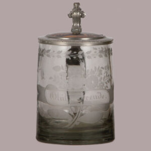 Glass stein, .5L, blown, Schützenfest Halle zu Frankfurt a. M., 1862.