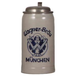 Stoneware stein, 1.0L,  Wagner-Bräu, München.