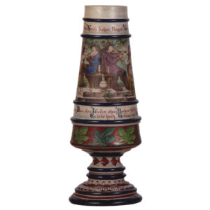 Stoneware pokal, hand-painted, marked Sältzer