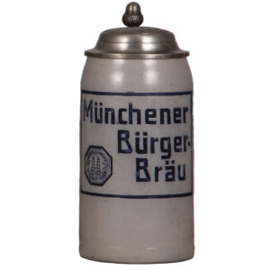 Brewery stein, 1.0L, incised, Münchener Bürger - Bräu.