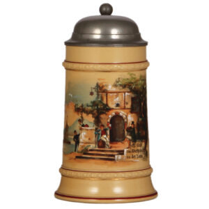 Mettlach stein, .5L, 406, hand-painted.