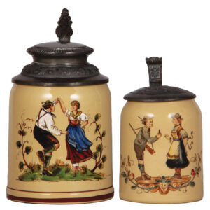 Mettlach steins, two, .5L, 1526, with, .25L, 608[1526].