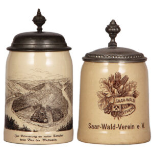 Mettlach steins, two, .5L, 1526, PUG.