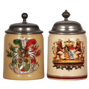 Mettlach steins, two, .5L, 1526,