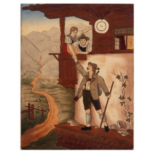 Hauber & Reuther plaque, 5.3" x 6.8", pottery.