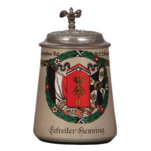 Regimental stein, .5L, 2. Komp., Telegraphen - Bat. Nr. 2, Frankfurt a.O.