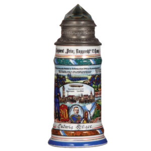 Regimental stein, .5L, 12. Comp., 20. Inft. Regiment, Lindau.
