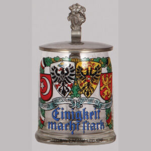 Regimental stein, .5L, glass, 1. Ers. Komp., 2. Inf. Regt.