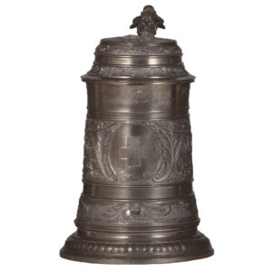 Red Cross pewter stein, .5L, relief, 1901 - 1921.