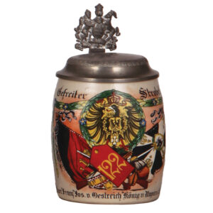 Regimental stein, .5L, Füsilier Regt. No. 122.