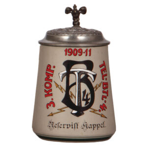 Regimental stein, .5L, Telegraphen Batl. Nr. 4.
