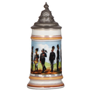 Regimental stein, .5L, Infantrie uniform evolution, 1822 - 1897.