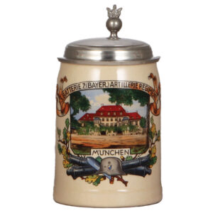 Military stein, .5L, 7. (Bayer.) Artillerie Regiment, München.