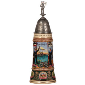 Regimental stein, 1.0L, S.M.S. Westfallen.