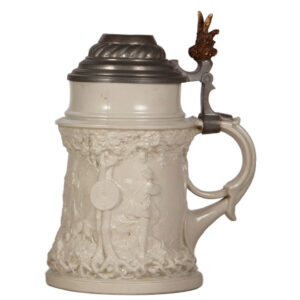 Mettlach stein, 1.8L, 11.8" ht., 812, relief.