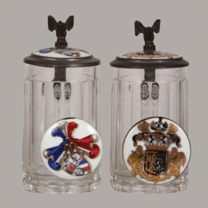 Student steins, two, glass, .3L, student society.