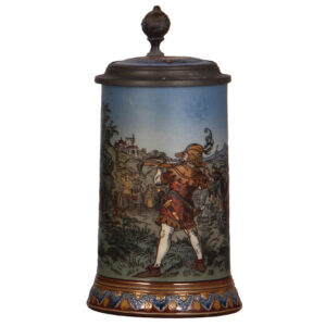 Mettlach stein, .5L, 2082, etched, Wilhelm Tell.