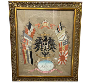 Reservist silk, 19.3" x 23.5", hand-stitched silk, S.M.S. Iltis 1912 - 1913.